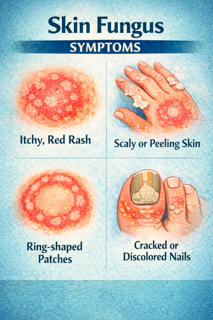 פטרייה בעור תסמינים